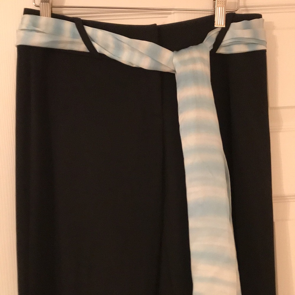 Bebe Black Dress Pants with Silk Sash Size 6